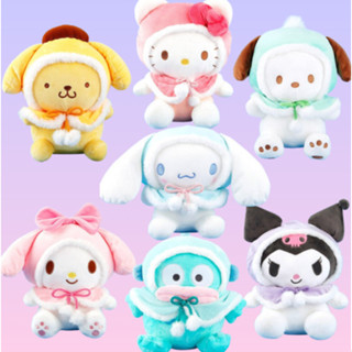 韓國三麗鷗 美樂蒂 酷洛米 大耳狗 人魚漢頓 帕恰狗 布丁狗 凱蒂貓Hello Kitty 雪地裝玩偶 娃娃 25公分高
