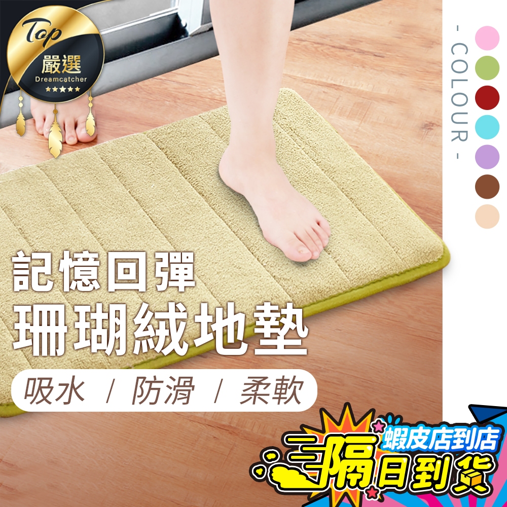 高品質【超吸水防滑🔥現貨免運費】珊瑚絨地墊 腳踏墊 浴室地墊 吸水地墊 房間地墊 防滑地墊 門口地墊 廁所地墊 地毯地墊