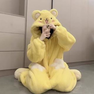 可愛卡通百變小櫻 冬季連體睡衣 珊瑚絨 加厚家居服