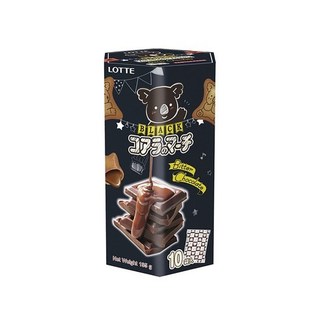 【LOTTE 樂天】 小熊餅 家庭號 濃黑巧克力風味195g × 1盒 (減糖)