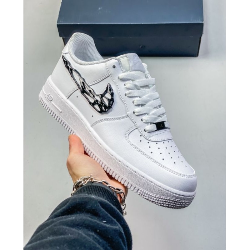 Nike Air Force 1 猛毒 金屬 液態 黑勾 液態粉/休閒鞋/國外球鞋代購/IF1686-101