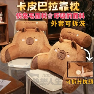 🔥臺灣現貨🔥卡皮巴拉靠枕 水豚靠枕 多功能護腰靠墊 床上靠墊 沙發靠墊 沙發靠背 沙發靠枕 床頭靠枕 卡皮巴拉水豚靠枕