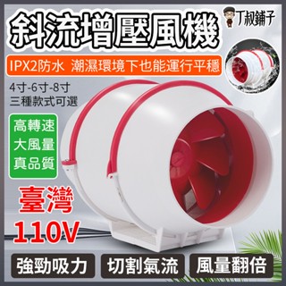 強力換氣抽風機 臺灣110V 室內抽風機 衛生間換氣 廚房排氣 抽油煙機 4吋6吋8吋排風扇 IPX2防水 管道增壓風機