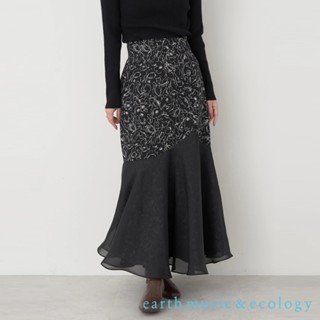 earth music&ecology 花朵圖案層次拼接魚尾剪裁長裙(1M37L0L0100)