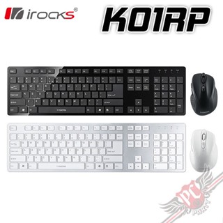 I-Rocks 艾芮克 K01RP 無線 2.4GHz 電競鍵盤滑鼠組 黑色 PC PARTY