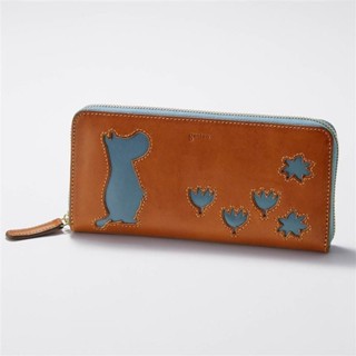 ✈️日本代購MOOMIN × genten 聯名 姆明 嚕嚕米 牛皮 拉鍊式 長夾/皮夾/錢包 ŘĴ