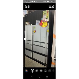一級能效，日本原裝，2023-2024年～二手中古日立607公升6門黑色鏡面變頻冰箱，
