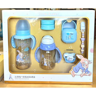 奇哥禮盒比得兔PPSU寬口奶瓶成長禮盒(奶瓶+學習杯+安撫奶嘴+奶嘴收納盒+奶嘴鍊+奶瓶把手+萬用蓋x2)