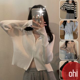 【ohi】休閒短款寬鬆外穿上衣 開衫外套 拉鍊連帽 設計感 休閒百搭 上衣 針織衫 秋款女裝 GWD1170