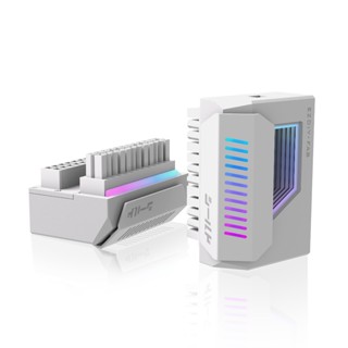 EZDIY-FAB 盾系列 24pin轉接頭，無限鏡面設計，24pin電源連接器，5V3pin ARGB燈光 180度
