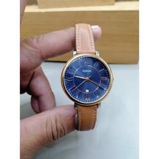 Fossil女款/Jacqueline系列賈姬風尚經典女錶/咖啡色真皮皮革錶帶/36MM/高階質感(二手9成新)