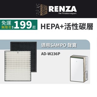 適用 SAMPO 聲寶 AD-W236P 18公升 PICO PURE 清淨型除濕機 HEPA+活性碳 濾網 濾芯 濾心