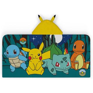 預購👍正版空運👍美國專櫃 皮卡丘 寶可夢 Pikachu 連帽毛巾 浴巾 毛巾 兒童 純棉 POKEMON