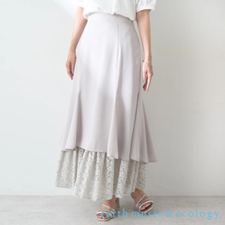 earth music&ecology 花朵蕾絲拼接設計長裙(1N43L0L0130)