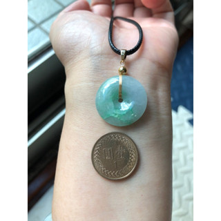 緬甸玉天然A貨翡翠玉墜 冰種 陽綠 平安扣