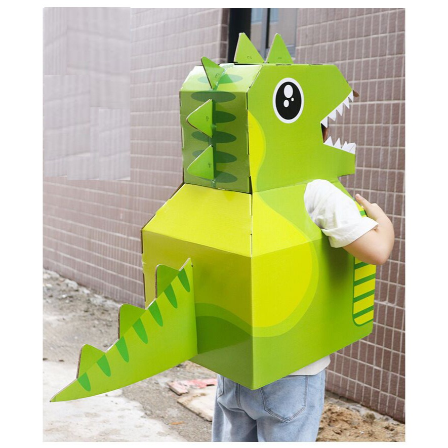 兒童DIY恐龍造型紙箱服裝 萬聖節造型 派對造型