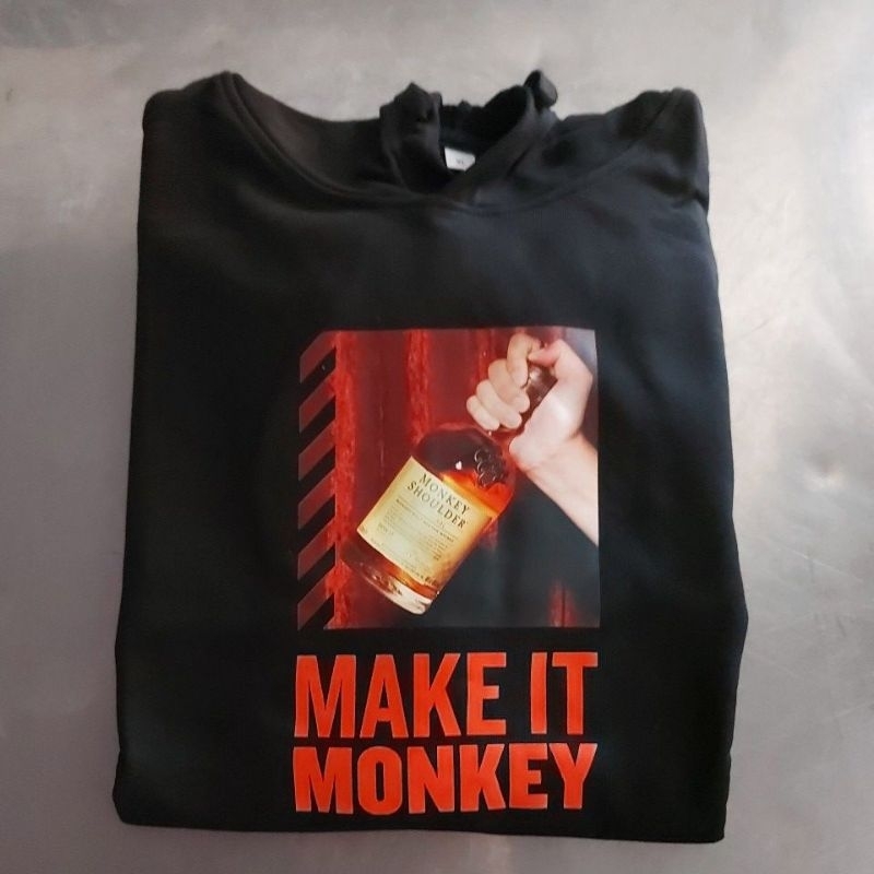 三隻猴子  潮猴帽踢  長袖（黑）XL