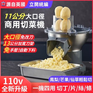 【110v全新升級】11公分大口徑水果切丁機 蔬菜切丁機 商用切菜機 多功能切菜機 涼粉塊檸檬片土豆絲菠蘿芒果切