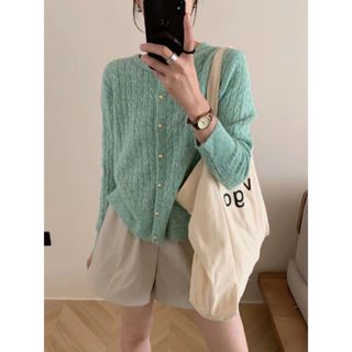 Jomi日韓 秋季韓系🌺簡約高品質花紗含羊毛薄軟麻花外套* 現貨【SE18-LL3257】