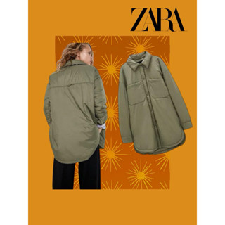 極新🧨正品 ZARA襯衫 外套 防水 輕量 羽絨 寬鬆 落肩 大衣 男 M-L-XL女 over size