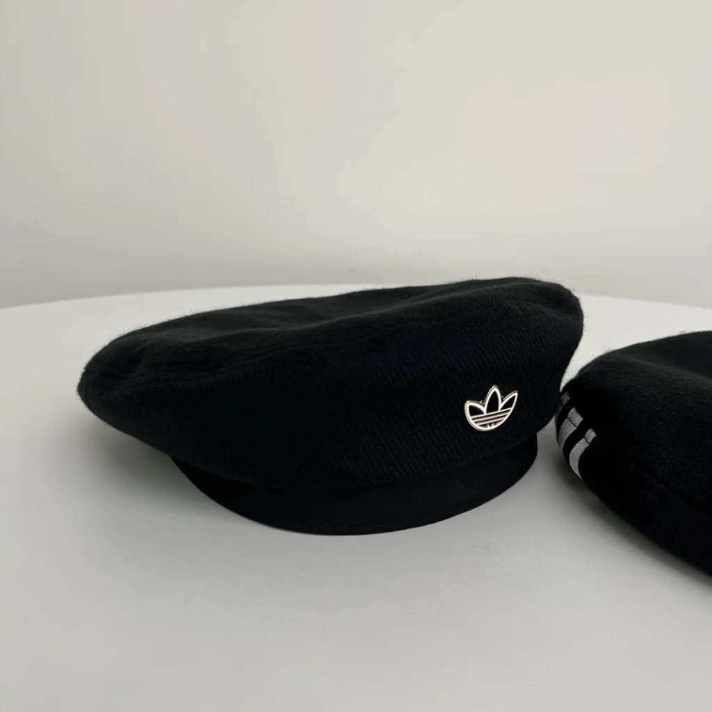 -EJ- 現貨 ADIDAS BARET 貝蕾帽 金標 三葉草 黑色 毛氈  JF4210