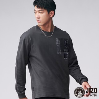 BLUE WAY 地藏小王 - 地藏當街滿版佩斯裡斑駁長TEE(深灰)