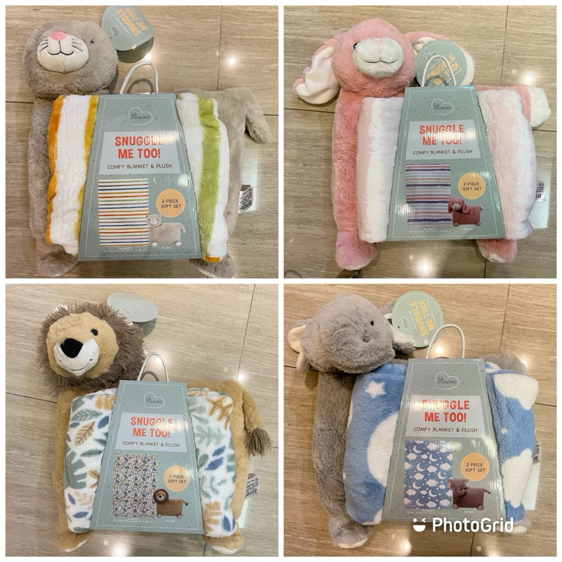 好市多 costco 代購 Little Miracles 動物造型枕+蓋毯2入組 76公分 X 114公分