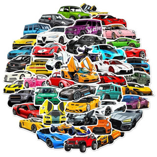 【 現貨】🚗"50張" 超跑 名車 汽車 交通工具 塗鴉 獎勵貼紙 PVC 防水 行李箱 安全帽 筆電 滑板 冰箱