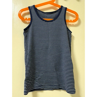 二手 UNIQLO 兒童橫條紋背心 藍x白色 尺寸110