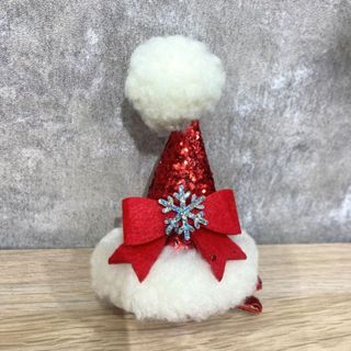 派對城 現貨 【聖誕帽髮夾1入-雪花蝴蝶結】 歐美派對 派對裝飾 穿戴 聖誕節 聖誕佈置 派對佈置 拍攝道具