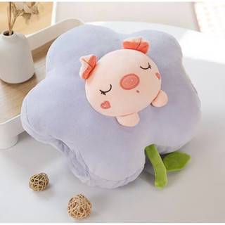 動物造型絨毛插手抱枕（小豬）