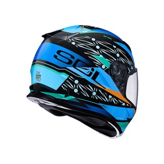 SOL 安全帽 SF-2M SF2M 光芒 黑藍 抗UV 雙D釦 通風透氣 全罩 安全帽《淘帽屋》