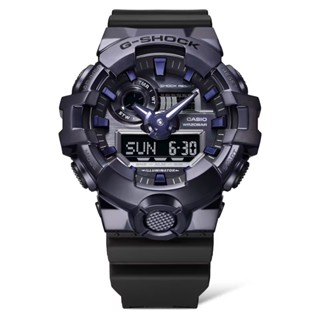 CASIO 卡西歐(GM-700P-6A) G-SHOCK 金屬時尚錶殼 大錶徑雙顯錶-紫黑