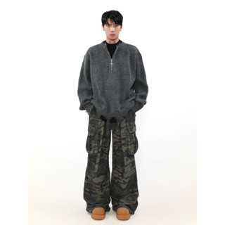 JPD STORE ｜美式 半拉鍊 破壞感 芒星 毛衣