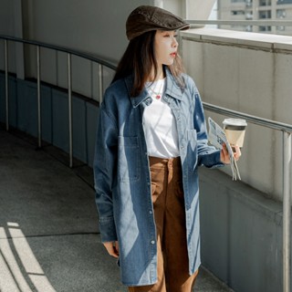 OB嚴選 純棉牛仔大口袋寬鬆長版上衣外套 《AB19021》現貨/女裝/時髦