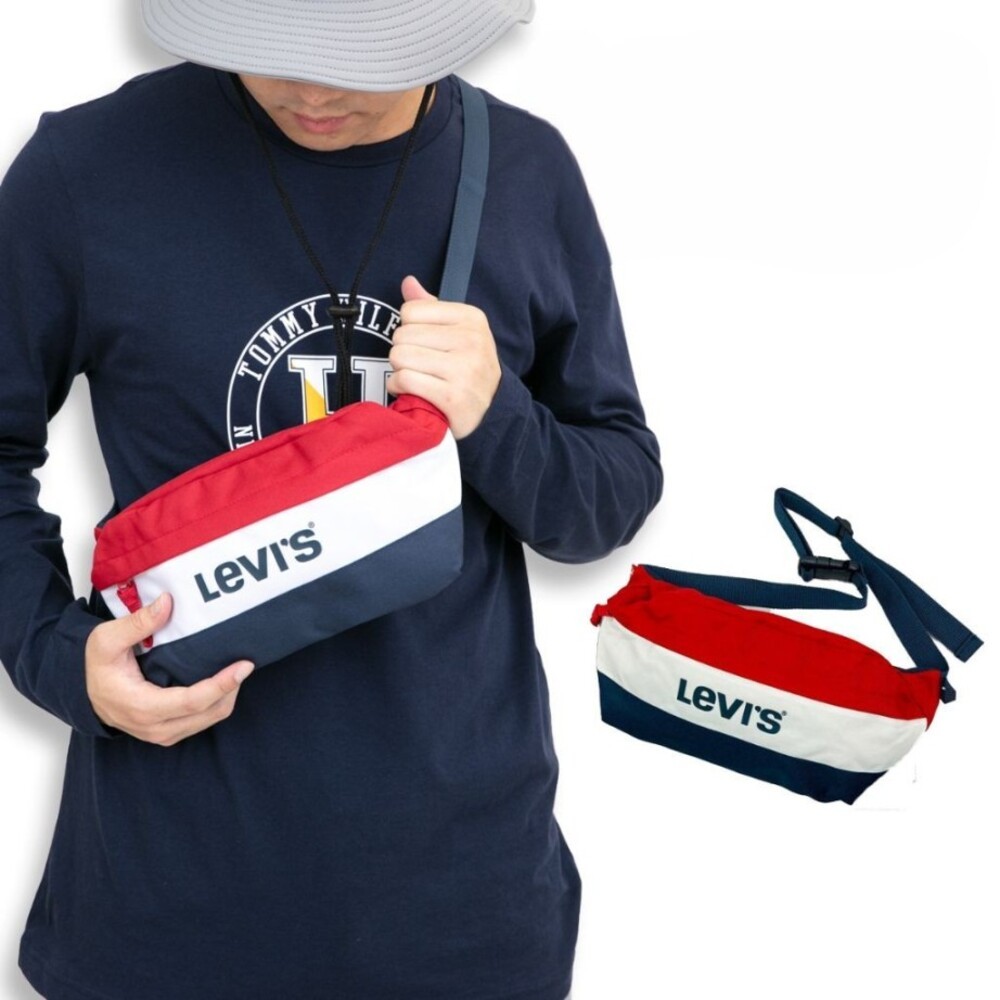 Levis 腰包 法國旗 小側背包 現貨  小包 男女皆可 黑色 小包包 可調背帶 #7858