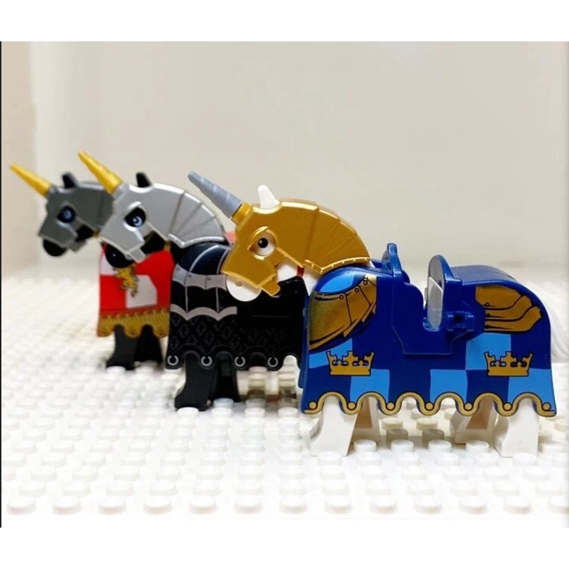 樂高LEGO📌 89522+89524 (多色可選) [全新] 城堡 獨角 馬盔 馬袍 金屬金色 金屬銀色 珍珠深灰色
