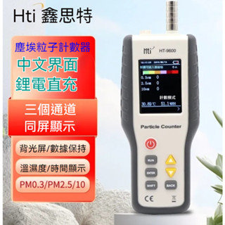 鑫思特HT-9600粉塵顆粒度檢測儀、空氣品質PM2.5檢測儀、無塵車間粉塵儀
