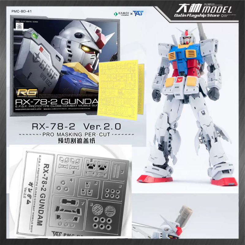 RG元組 初鋼 2.0 RGU RX-78-2 預切割遮蓋帶 蝕刻片 模型噴塗