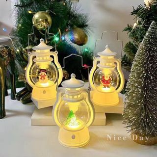 【臺灣現貨】聖誕老人油燈 聖誕燈飾 聖誕派對燈飾 聖誕節禮物 聖誕提燈 小夜燈 聖誕小夜燈 聖誕氛圍燈 提燈