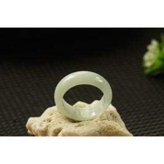 熱賣U660玉戒指❀ 11/12# 翡翠玉天然A貨水潤白底寬版戒圈指環戒子【緬甸玉翠軒】玉首飾品 男女款式 尾戒