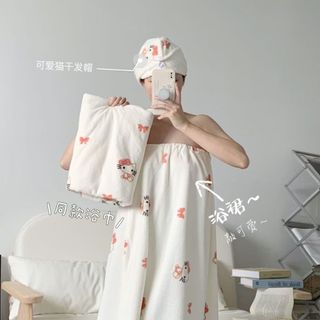 hello Kitty浴巾✨ 家用加厚 可愛珊瑚絨洗澡浴裙女ins卡通kt貓可穿可裹家用成人浴巾柔軟吸水 ins風浴巾