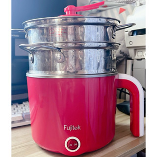 Fujitek富士電通 多功能美食料理電火快煮鍋2.2L 料理鍋 電煮鍋 調理鍋 外宿鍋|附蒸籠
