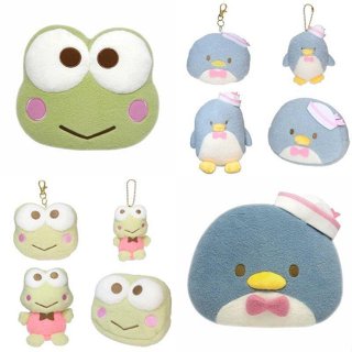 ♥小玫瑰日本精品♥ 大眼蛙 山姆企鵝 造型化妝包 伸縮票卡夾 玩偶吊飾 絨毛玩偶 多功能抱枕 ~ 3