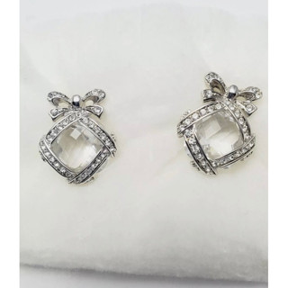 老件 💍超美 Swarovski 施華洛世奇 蝴蝶結 大顆水晶鑲鑽 復古 夾式耳環 訂婚喜宴 久戴不痛 耳夾