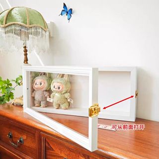 拉布布搪膠 泡泡瑪特 LABUBU 臉盲盒收納盒 相框毛絨娃娃 公仔展示 相框中空 加厚擺件 公仔娃娃展示櫃