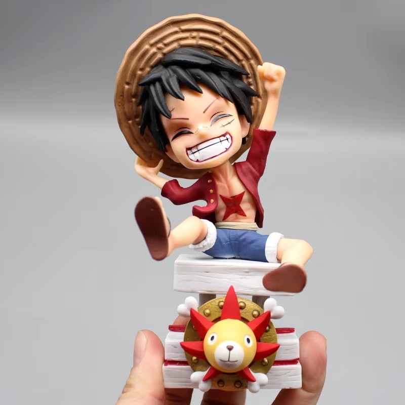 全員草帽海賊團-魯夫 全員草帽海賊團 航海王 海賊王 魯夫 路飛 陽光號魯夫 Q版 草帽海賊團 坐姿 模型 擺件