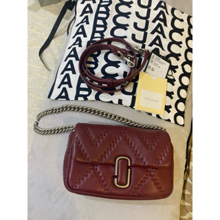 MARC JACOBS The J Marc mini 酒紅色 小羊皮鍊帶肩/斜揹包
