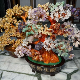 大盆 正天然 五行水晶 招財樹💰和氣生財✅五行招財樹✅送禮 禮品 擺件 紫水晶 東陵玉 粉水晶 白水晶 黃水晶 紅瑪瑙