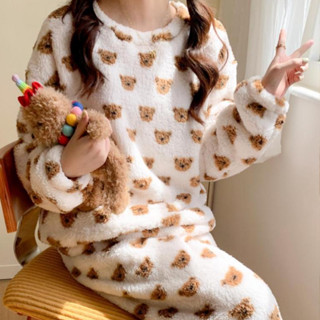 ♡ 最後現貨｜𝟕𝒑𝒖𝒑𝒖🧸棕熊寶貝冬天居家服🧸電子發票/冬天睡衣/珊瑚絨/外套/長褲/冬天睡褲/女生睡衣/出國睡衣